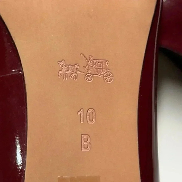 Coach Bowery Patent Leather Shoe/Pump/Heel Burgundy/Black Size 10B NWOT - Picture 9 of 12